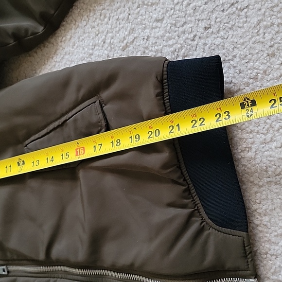 Zara TRF Outerwear Women’s  Olive Nylon Bomber Jacket Full Zip. Size Medium - Picture 12 of 14